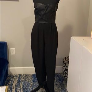 Black Faux Leather Jumpsuit